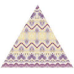 Boho Violet Yellow Wooden Puzzle Triangle by SpinnyChairDesigns