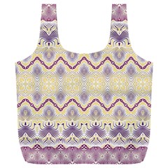 Boho Violet Yellow Full Print Recycle Bag (xxl) by SpinnyChairDesigns