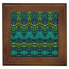 Boho Emerald Green Framed Tile by SpinnyChairDesigns