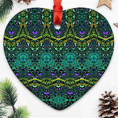 Boho Emerald Green Ornament (heart) by SpinnyChairDesigns