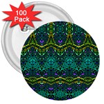 Boho Emerald Green 3  Buttons (100 pack)  Front