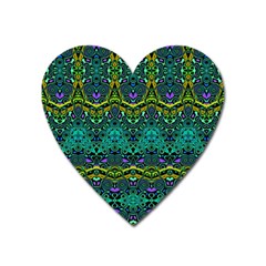 Boho Emerald Green Heart Magnet by SpinnyChairDesigns