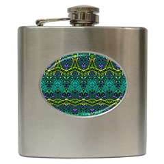 Boho Emerald Green Hip Flask (6 Oz) by SpinnyChairDesigns