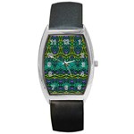 Boho Emerald Green Barrel Style Metal Watch Front