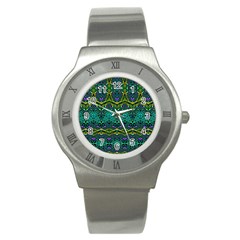 Boho Emerald Green Stainless Steel Watch by SpinnyChairDesigns