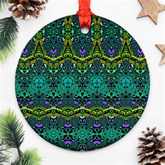 Boho Emerald Green Round Ornament (two Sides) by SpinnyChairDesigns