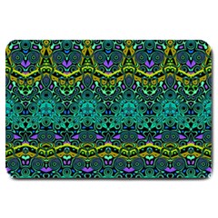 Boho Emerald Green Large Doormat  by SpinnyChairDesigns