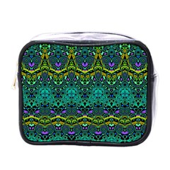 Boho Emerald Green Mini Toiletries Bag (one Side) by SpinnyChairDesigns