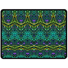 Boho Emerald Green Fleece Blanket (large)  by SpinnyChairDesigns