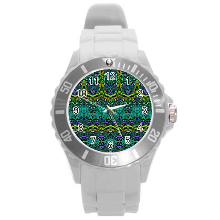 Boho Emerald Green Round Plastic Sport Watch (L)