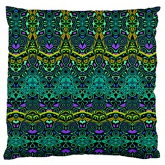 Boho Emerald Green Large Cushion Case (one Side) by SpinnyChairDesigns