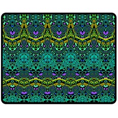 Boho Emerald Green Double Sided Fleece Blanket (medium)  by SpinnyChairDesigns