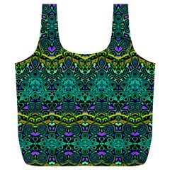 Boho Emerald Green Full Print Recycle Bag (xl) by SpinnyChairDesigns