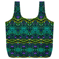 Boho Emerald Green Full Print Recycle Bag (xxxl) by SpinnyChairDesigns