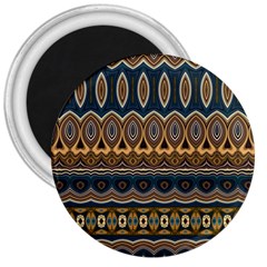 Boho Brown Blue 3  Magnets by SpinnyChairDesigns