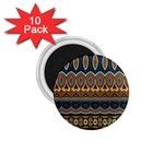 Boho Brown Blue 1.75  Magnets (10 pack)  Front