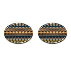 Boho Brown Blue Cufflinks (oval) by SpinnyChairDesigns