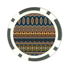 Boho Brown Blue Poker Chip Card Guard by SpinnyChairDesigns