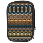 Boho Brown Blue Compact Camera Leather Case Front