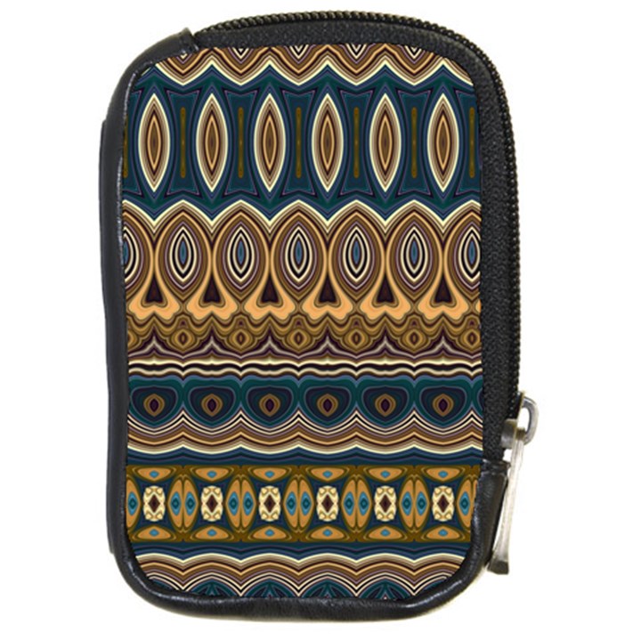 Boho Brown Blue Compact Camera Leather Case