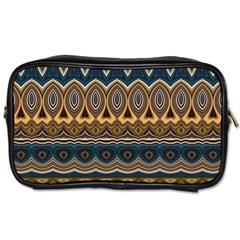 Boho Brown Blue Toiletries Bag (two Sides) by SpinnyChairDesigns