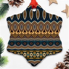 Boho Brown Blue Ornament (snowflake) by SpinnyChairDesigns