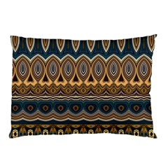 Boho Brown Blue Pillow Case (two Sides) by SpinnyChairDesigns