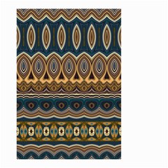 Boho Brown Blue Small Garden Flag (two Sides) by SpinnyChairDesigns