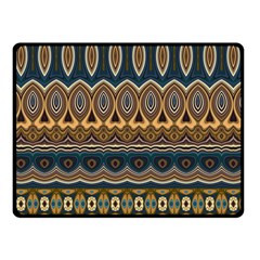 Boho Brown Blue Double Sided Fleece Blanket (small)  by SpinnyChairDesigns