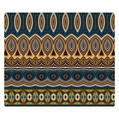 Boho Brown Blue Double Sided Flano Blanket (small)  by SpinnyChairDesigns