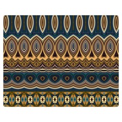 Boho Brown Blue Double Sided Flano Blanket (medium)  by SpinnyChairDesigns