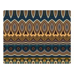 Boho Brown Blue Double Sided Flano Blanket (large)  by SpinnyChairDesigns