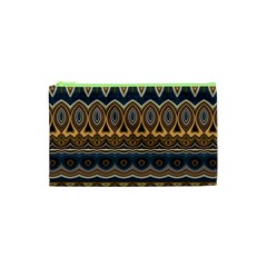 Boho Brown Blue Cosmetic Bag (xs) by SpinnyChairDesigns