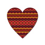 Boho Red Gold Heart Magnet Front