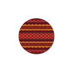 Boho Red Gold Golf Ball Marker Front