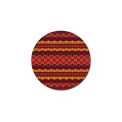 Boho Red Gold Golf Ball Marker (4 Pack) by SpinnyChairDesigns