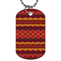 Boho Red Gold Dog Tag (two Sides) by SpinnyChairDesigns