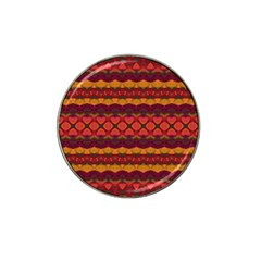 Boho Red Gold Hat Clip Ball Marker by SpinnyChairDesigns