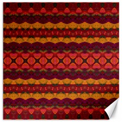 Boho Red Gold Canvas 12  X 12  by SpinnyChairDesigns