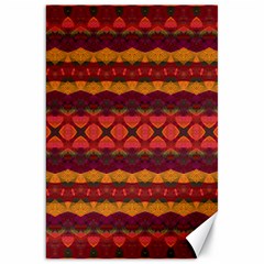 Boho Red Gold Canvas 20  X 30  by SpinnyChairDesigns