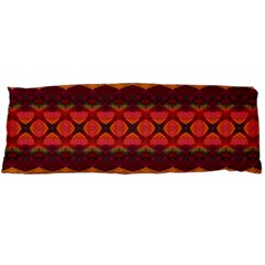 Boho Red Gold Body Pillow Case Dakimakura (two Sides) by SpinnyChairDesigns