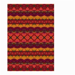 Boho Red Gold Small Garden Flag (two Sides) by SpinnyChairDesigns