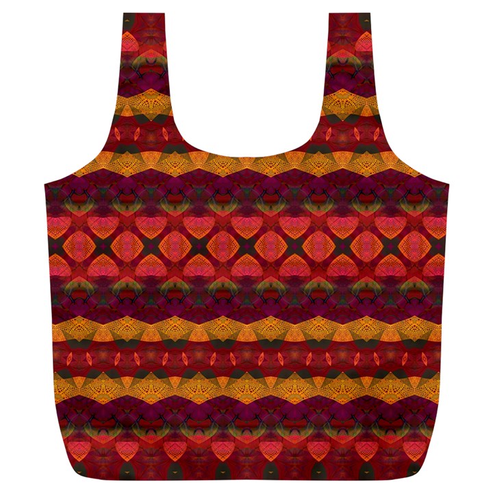 Boho Red Gold Full Print Recycle Bag (XL)