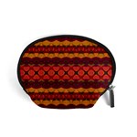 Boho Red Gold Accessory Pouch (Small) Front