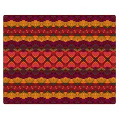 Boho Red Gold Double Sided Flano Blanket (medium)  by SpinnyChairDesigns