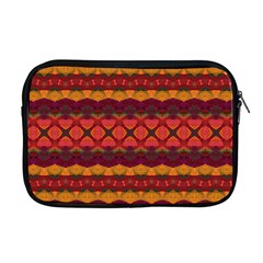 Boho Red Gold Apple Macbook Pro 17  Zipper Case by SpinnyChairDesigns