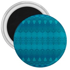 Boho Teal Pattern 3  Magnets by SpinnyChairDesigns