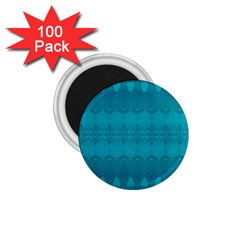 Boho Teal Pattern 1 75  Magnets (100 Pack)  by SpinnyChairDesigns