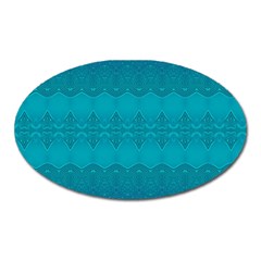 Boho Teal Pattern Oval Magnet by SpinnyChairDesigns