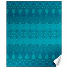 Boho Teal Pattern Canvas 8  X 10  by SpinnyChairDesigns